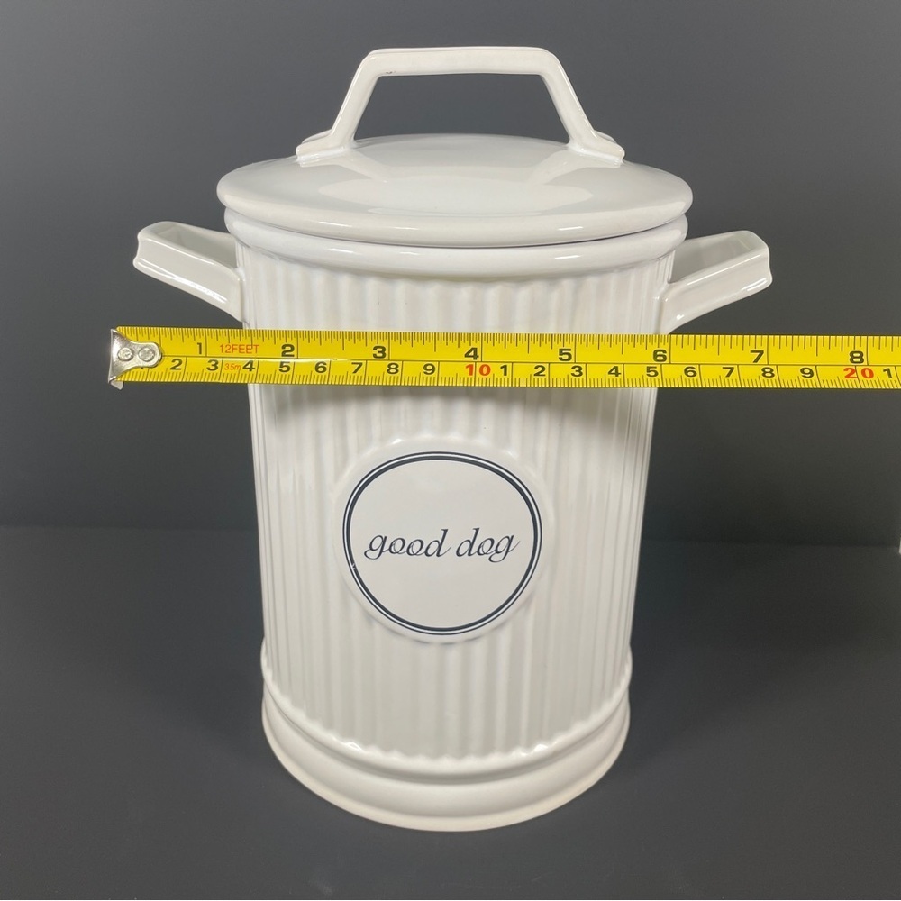 White Ceramic Dog Treat Jar - Picture 7 of 9